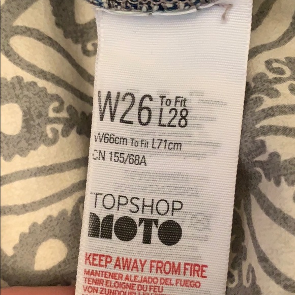 Topshop Blue Cropped Jeans with Cactus Design - Picture 6 of 7